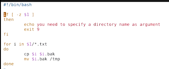 Script bash de sauvegarde : boucle for itérant sur les fichiers .txt d'un répertoire, copie en .bak puis déplacement dans /tmp